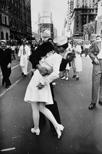 Photo by Alfred Eisenstaedt, taken on V-J Day, 1945 (from Life Magazine).